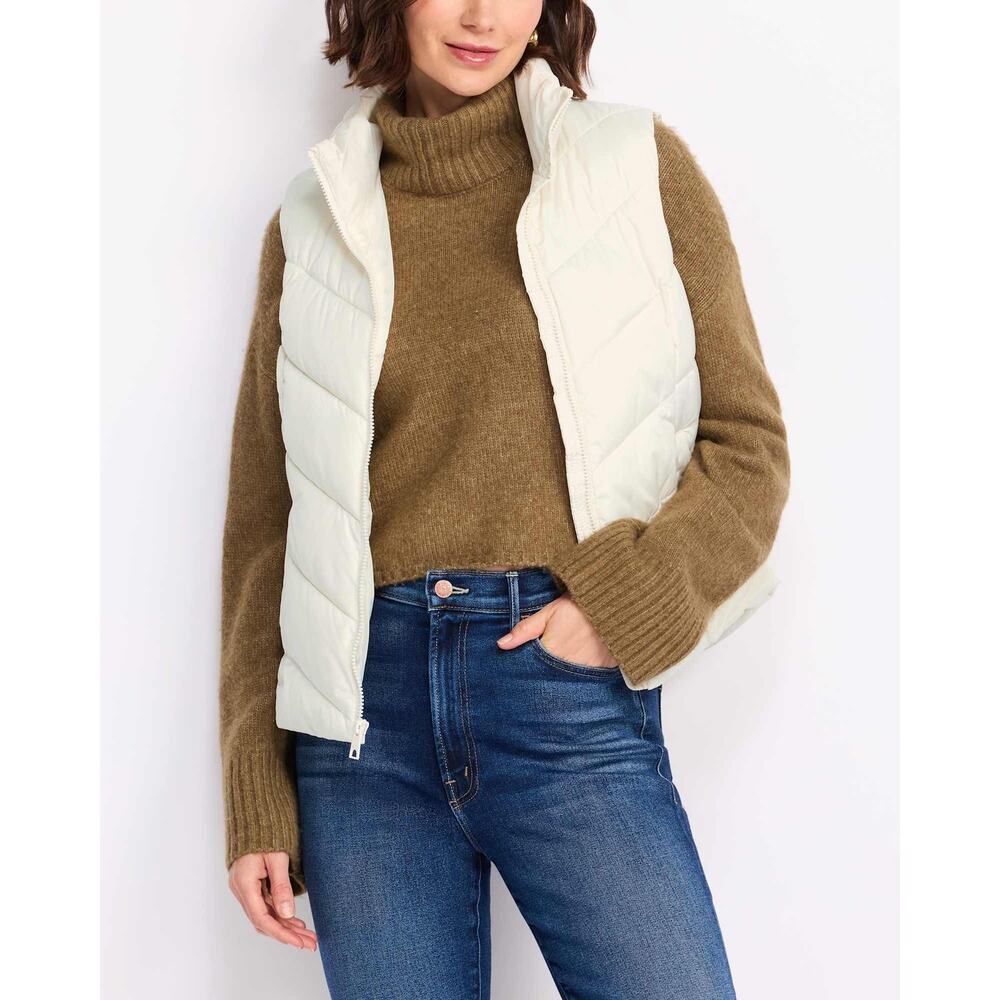 Cole Haan | Off-White Quilted Puffer Pongee Vest Winter Outdoors Preppy- L